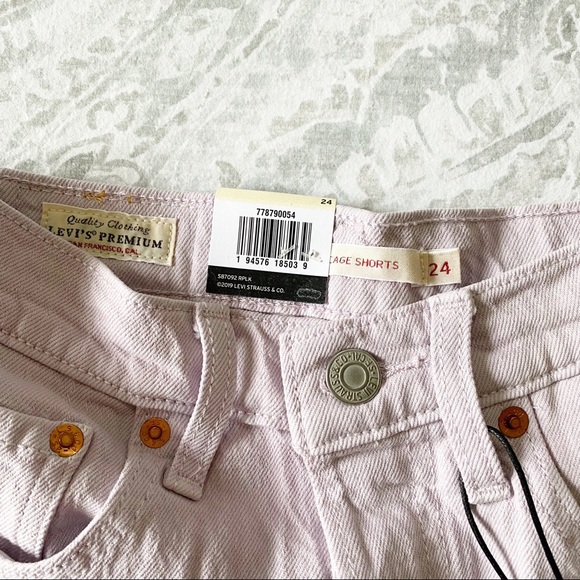LEVI’S Ribcage Jean Shorts Purple 24 NWT - Picture 10 of 12